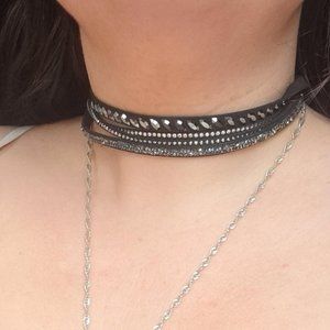 Women's Black and Silver Jewellery